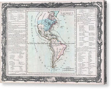 Load image into Gallery viewer, Old Map Of The Americas 1760 - Canvas Print