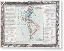 Load image into Gallery viewer, Old Map Of The Americas 1760 - Canvas Print