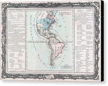 Load image into Gallery viewer, Old Map Of The Americas 1760 - Canvas Print