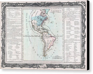 Old Map Of The Americas 1760 - Canvas Print