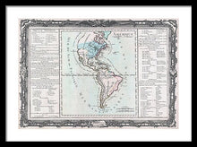 Load image into Gallery viewer, Old Map Of The Americas 1760 - Framed Print