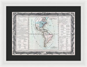 Old Map Of The Americas 1760 - Framed Print