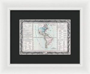 Old Map Of The Americas 1760 - Framed Print