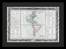 Load image into Gallery viewer, Old Map Of The Americas 1760 - Framed Print