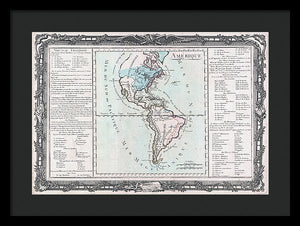 Old Map Of The Americas 1760 - Framed Print