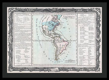 Load image into Gallery viewer, Old Map Of The Americas 1760 - Framed Print