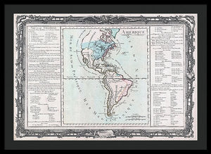 Old Map Of The Americas 1760 - Framed Print