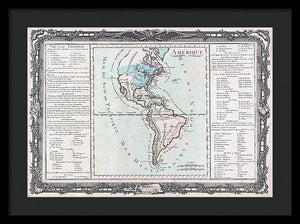 Old Map Of The Americas 1760 - Framed Print