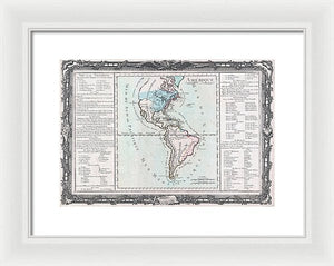 Old Map Of The Americas 1760 - Framed Print