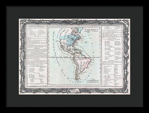 Old Map Of The Americas 1760 - Framed Print