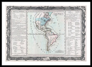 Old Map Of The Americas 1760 - Framed Print