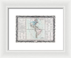 Old Map Of The Americas 1760 - Framed Print