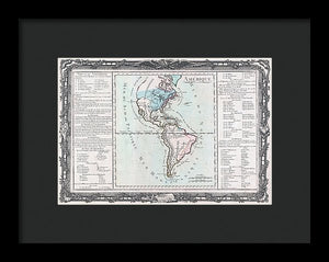 Old Map Of The Americas 1760 - Framed Print