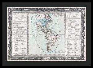 Old Map Of The Americas 1760 - Framed Print