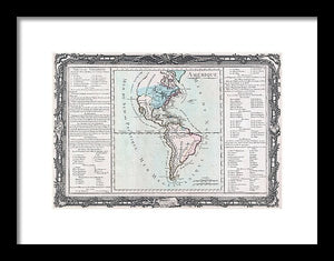 Old Map Of The Americas 1760 - Framed Print