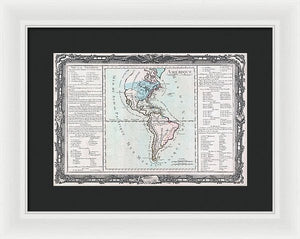 Old Map Of The Americas 1760 - Framed Print