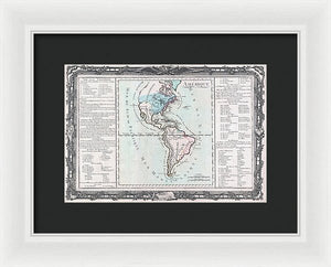 Old Map Of The Americas 1760 - Framed Print