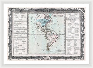 Old Map Of The Americas 1760 - Framed Print