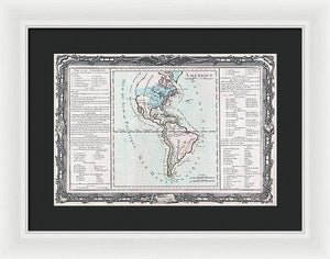 Old Map Of The Americas 1760 - Framed Print