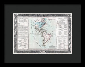 Old Map Of The Americas 1760 - Framed Print