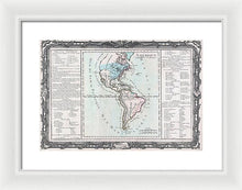 Load image into Gallery viewer, Old Map Of The Americas 1760 - Framed Print