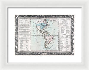 Old Map Of The Americas 1760 - Framed Print