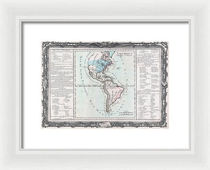 Old Map Of The Americas 1760 - Framed Print