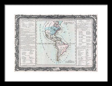 Load image into Gallery viewer, Old Map Of The Americas 1760 - Framed Print