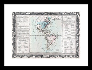 Old Map Of The Americas 1760 - Framed Print