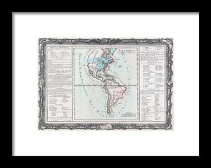 Old Map Of The Americas 1760 - Framed Print