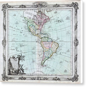 Old Map Of The Americas 1764 - Canvas Print