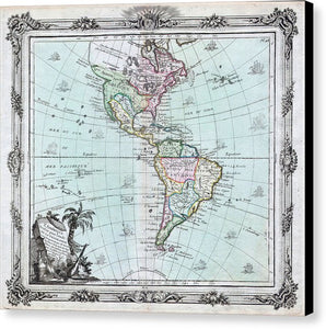 Old Map Of The Americas 1764 - Canvas Print