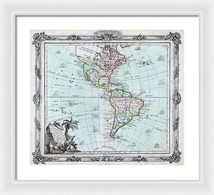 Old Map Of The Americas 1764 - Framed Print