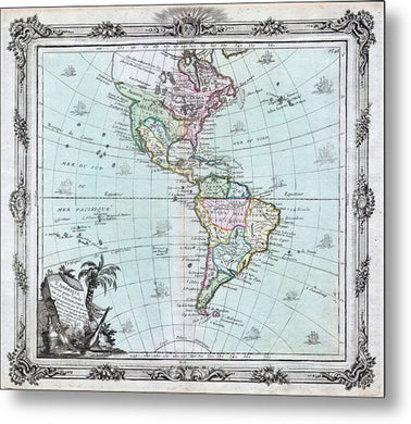 Old Map Of The Americas 1764 - Metal Print