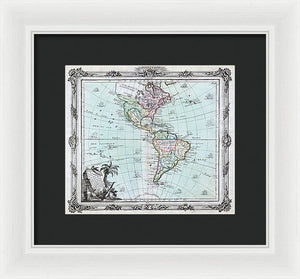 Old Map Of The Americas 1764 - Framed Print