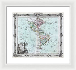 Old Map Of The Americas 1764 - Framed Print