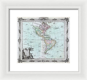 Old Map Of The Americas 1764 - Framed Print