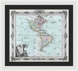 Old Map Of The Americas 1764 - Framed Print