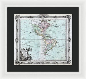 Old Map Of The Americas 1764 - Framed Print