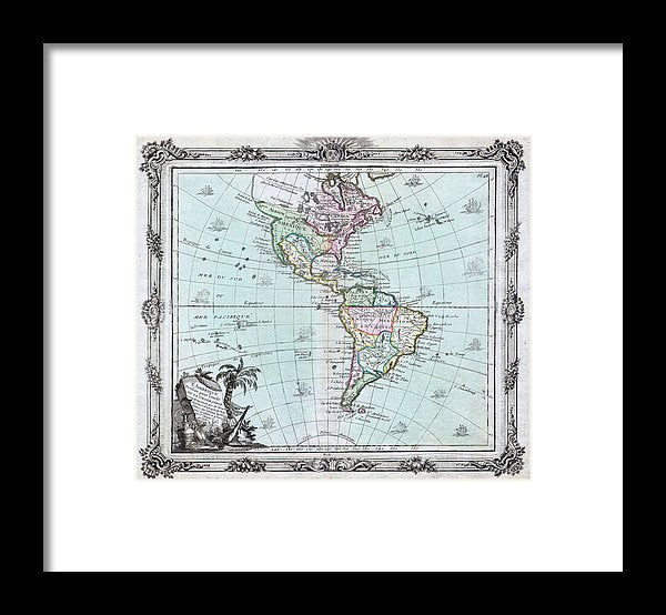 Old Map Of The Americas 1764 - Framed Print