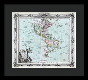 Old Map Of The Americas 1764 - Framed Print