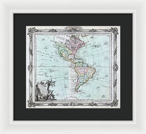 Old Map Of The Americas 1764 - Framed Print