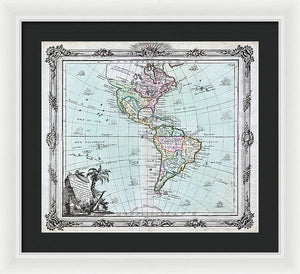 Old Map Of The Americas 1764 - Framed Print