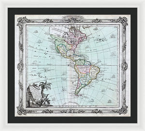 Old Map Of The Americas 1764 - Framed Print