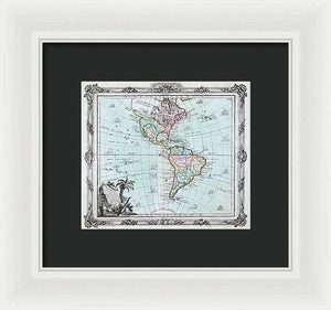 Old Map Of The Americas 1764 - Framed Print