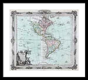 Old Map Of The Americas 1764 - Framed Print