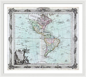 Old Map Of The Americas 1764 - Framed Print