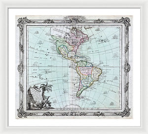 Old Map Of The Americas 1764 - Framed Print