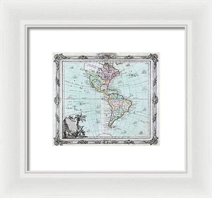 Old Map Of The Americas 1764 - Framed Print