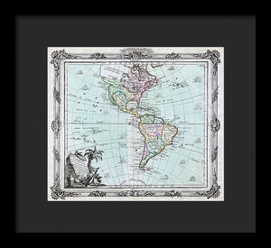 Old Map Of The Americas 1764 - Framed Print